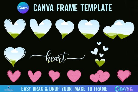 Download Heart Canva Frame Template Valentine - Premium Resources