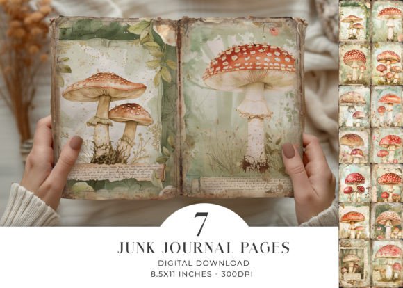 Download Mushroom Woodland Junk Journal Pages - Premium Resources