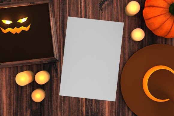 Download A4 Paper Mockup - Halloween - Paper mockup Collection