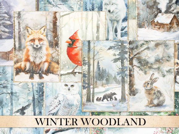 Download Winter Woodland Junk Journal Papers - Premium Bundle