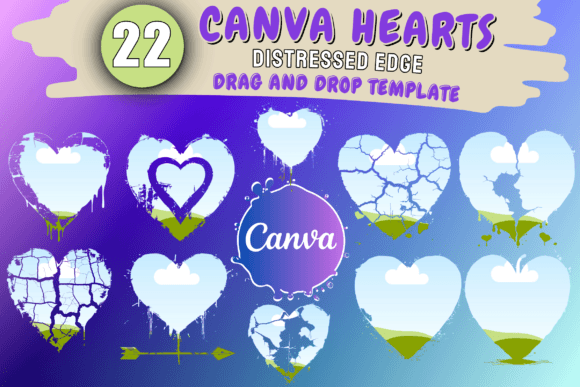Download Canva Frames Heart Template Bundle - Heart template Collection