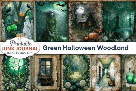 Download Green Halloween Woodland Junk Journal - Premium Resources