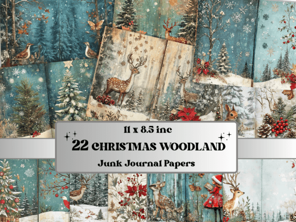 Download Christmas Woodland Junk Journal Paper - Premium Bundle